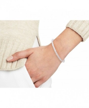 Inside Zirconia Silver Rhodium Bracelet in Women's Cuff Bracelets