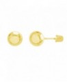 14k Yellow Gold Ball Stud Post Earrings 3-4-5-6-7mm with Screw Backs - C811G9IDWUT