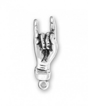 Sterling Silver 3D Italian Good Luck Hand Sign Symbol Charm - CS11GR8OQ9H