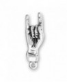 Sterling Silver 3D Italian Good Luck Hand Sign Symbol Charm - CS11GR8OQ9H