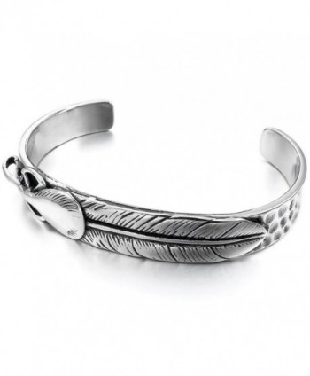 INBLUE Womens Stainless Bracelet Feather