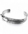 INBLUE Womens Stainless Bracelet Feather