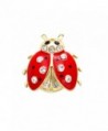 SENFAI Fashion 2 Colors Jewelry Insects Ladybug Crystal Brooches Bouquet Coccinella Septempunctata Lapel Pin - C212B7KDZFZ