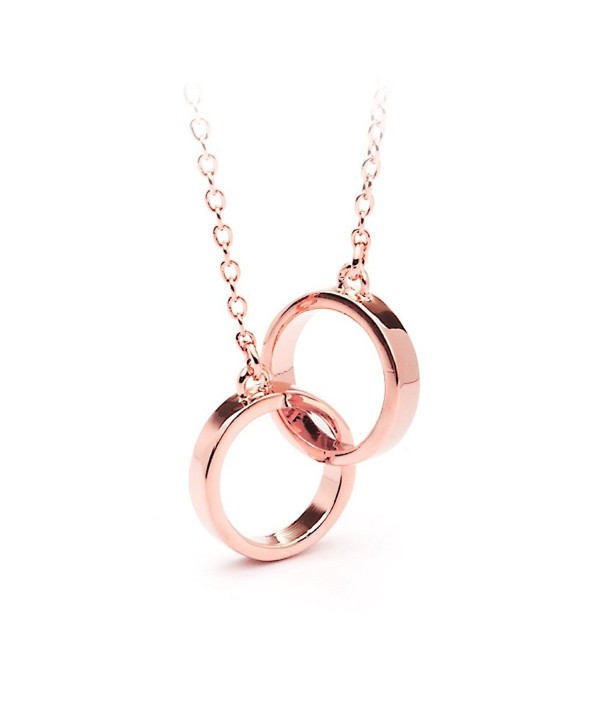 MYJS Infinity Rose Gold Plated Interlocking Circles Necklace - 17+2" Extender - CX1230N2QEX