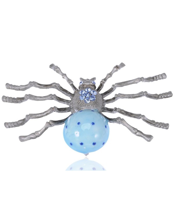Alilang Extra Large Blue Bodied Vintage Inspired Daddy Long Leg Spider Fashion Pin Brooch - CB112TAUTZL