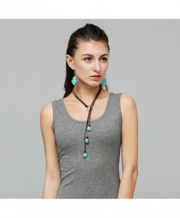 Bohemian Reconstituted Turquoise Necklace Earrings