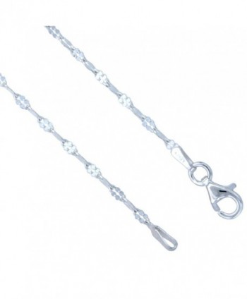Sterling Silver coffee Chain Necklace 2mm Dabbed Links Nickel Free Italy- sizes 16 & 18 inch - CB11B92MTNB
