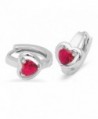 Ruby Heart Hoop .925 Sterling Silver Earrings - C711ODQNORF