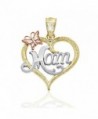 Gold Mom Inside Heart Charm- 10k Solid Gold- Mother's Day - CH12D5OUCWP