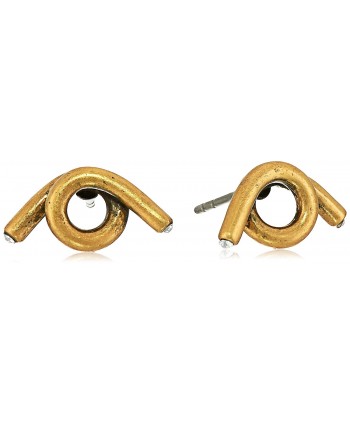 Marc Jacobs "Fall 2016" Twisted Single Wrap Antique Stud Earrings - Antique Gold - CK12ITEM873