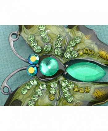 Alilang Antique Silvery Rhinestones Butterfly