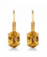 Checkerboard Citrine 4 prong Leverback Earrings