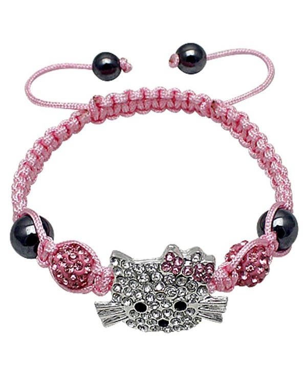 Hellokitty alloy friendship bracelet with CZ Clear crystals - Pink - CQ17YGO6OKE