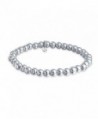 Bling Jewelry Sterling Silver 6mm Bead Stretch Bracelet Stackable 7.5 Inch - CW11IKYBMCZ