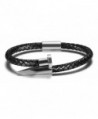 JTrendy 3 Pcs Set Tri-Color Match Genuine Leather Nail Cuff Bracelet for Women with Magnet Clasp - Silver - CC1897WX96X