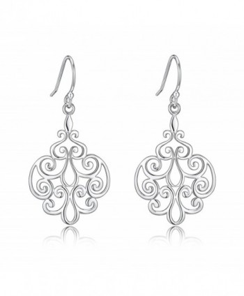Sterling Silver Filigree Dangle Drop Earrings For Sensitive Ears By Renaissance Jewelry - CR17WYW2L2N