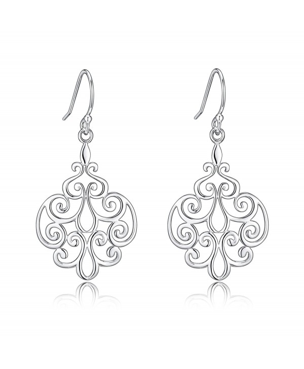 Sterling Silver Filigree Dangle Drop Earrings For Sensitive Ears By Renaissance Jewelry - CR17WYW2L2N