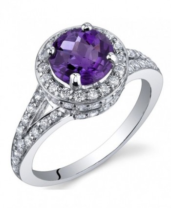 Majestic Sensation 1.25 Carats Amethyst Ring in Sterling Silver Rhodium Nickel Finish Sizes 5 to 9 - CD115WB04FF