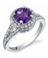 Majestic Sensation 1.25 Carats Amethyst Ring in Sterling Silver Rhodium Nickel Finish Sizes 5 to 9 - CD115WB04FF