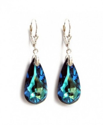 Swarovski Elements Sterling Leverback Earrings