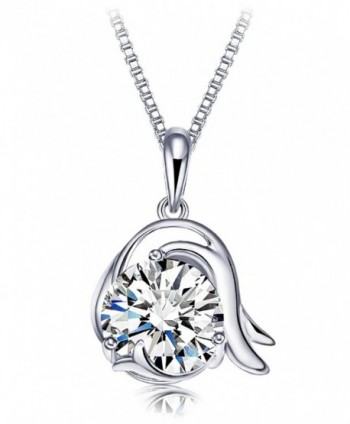 Flashing God 925 Sterling Silver Horoscope Constellation Zodiac Necklace Pendant with Cubic Zirconia - CI182S2YLC0
