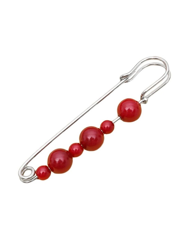 Fashion Women Jewelry Multicolored Brooch Safety Pin - Garnet Silver - CP188NH2D49