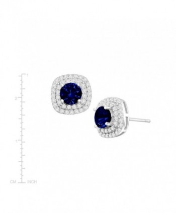 Created Sapphire Zirconia Earrings Sterling in Women's Stud Earrings