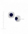 Created Sapphire Zirconia Earrings Sterling in Women's Stud Earrings