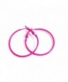 Hot Pink Hoop Earrings Simple Thin Hoop Earrings 1.5 Inch Hoop Earrings - CU12FZAW0RL