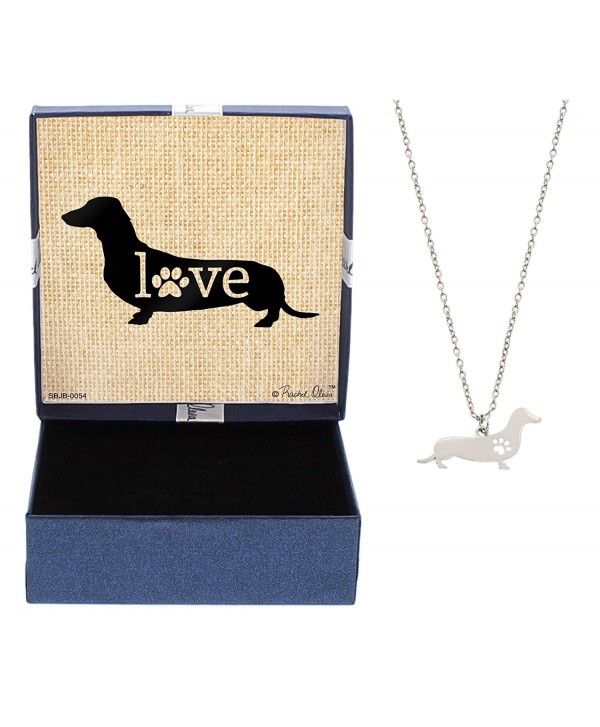 Love Dog Breed Silhouette Dog Paw Heart Silver-Tone Necklace Fashion Jewelry - CJ12N42WK1E