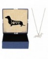 Love Dog Breed Silhouette Dog Paw Heart Silver-Tone Necklace Fashion Jewelry - CJ12N42WK1E
