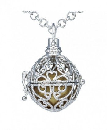 Bonnie 27 inch Chain Harmony Musical Ball Necklace Diffuser Heart Locket Pendant Necklace - Gold - CH18CELH5D6
