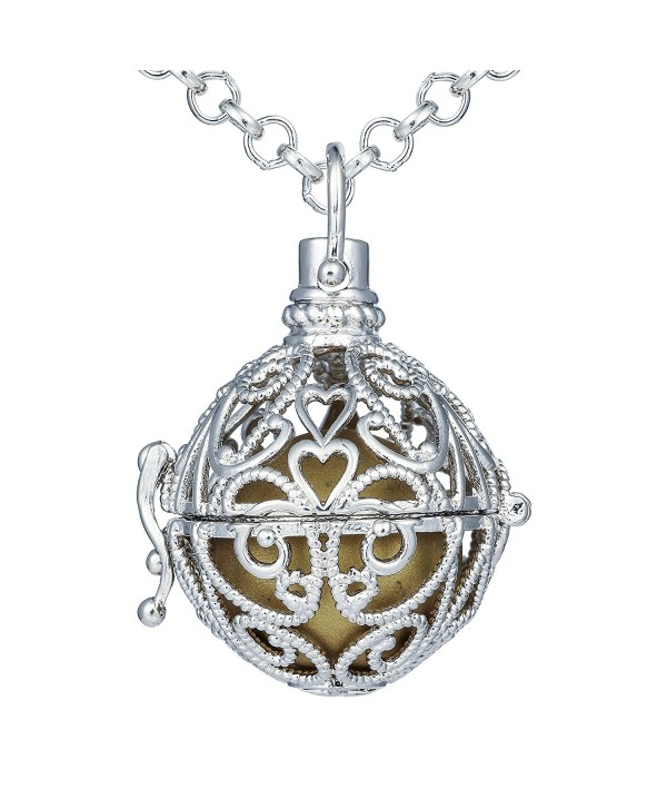 Bonnie 27 inch Chain Harmony Musical Ball Necklace Diffuser Heart Locket Pendant Necklace - Gold - CH18CELH5D6