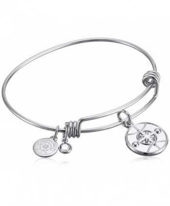 Halos & Glories- "Logo" Bangle Bracelet - Shiny Silver - C5185OD7XSH