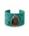 Labradorite- Snakeskin and Crystal Fashion Cuff Bracelet - CO185X08A4Z