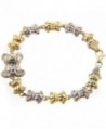 MCS Jewelry Sterling Silver Two Tone Gold Plated Teddy Bear Link Bracelet - CP1107IKSO5