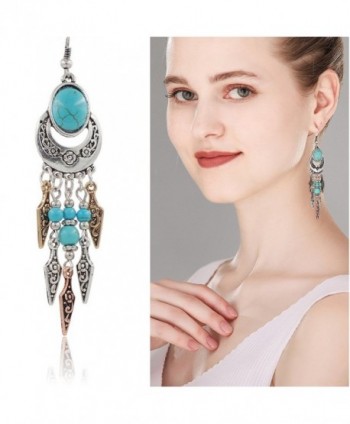 Ginasy Bohemia Earrings Teardrop Turquoise