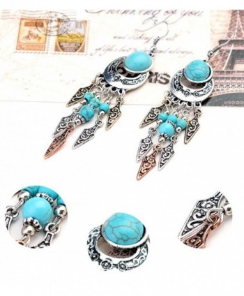 Ginasy Bohemia Earrings Teardrop Turquoise in Women's Drop & Dangle Earrings