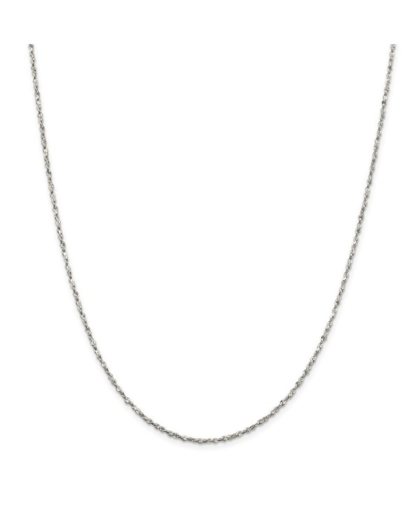 Sterling Silver 1.8mm D-Cut Fancy Chain Necklace - Spring Ring - Length Options: 16 18 20 24 - C8112MO9NYX