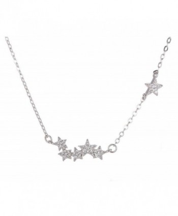 Tabwing Women's Sterling Silver 6 Stars Pendant Short Necklace - CV126VFHWNR