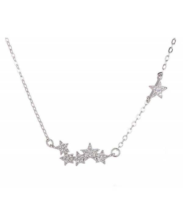 Tabwing Women's Sterling Silver 6 Stars Pendant Short Necklace - CV126VFHWNR