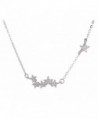 Tabwing Women's Sterling Silver 6 Stars Pendant Short Necklace - CV126VFHWNR