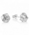 925 Sterling Silver 6MM Love Knot Woven Twisted Stud Earrings For Women - CZ11YQWKJ9H