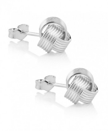 Sterling Silver Woven Twisted Earrings in Women's Stud Earrings