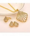MOOCHI Fan Shaped Necklace Earrings Jewelry