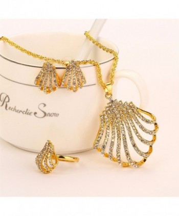 MOOCHI Fan Shaped Necklace Earrings Jewelry in Women's Jewelry Sets