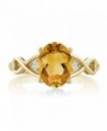 Yellow Citrine White Plated Silver