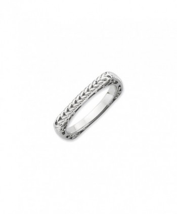 Stackable Sterling Silver Square Wheat Band - CB1187ZRMG7