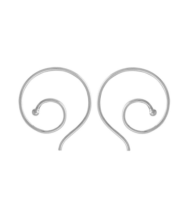 Boma Sterling Silver Spiral Pull Through Hoop Earrings - CB17YT54E7L