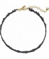 Vanessa Mooney Womens Cord Lace Patterned Choker Necklace - Black - CN12GZPJEJD